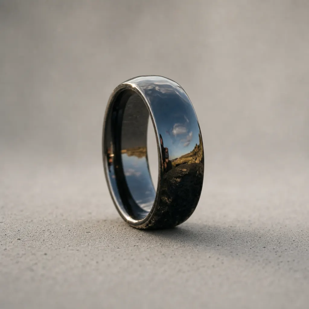 The Nova, 8mm polished tungsten ring | Maison Menashe